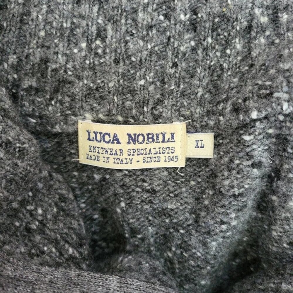 Luca Nobili Men's Gray Italy Wool Long Sleeve 1/4 Quarter Zip Knit XL - Picture 3 of 6
